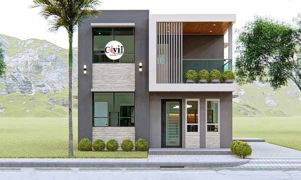 Desain rumah minimalis type 21 dua lantai