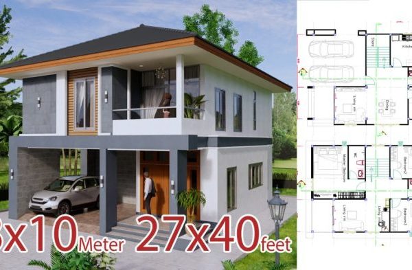 Desain rumah ukuran 8x10 3 kamar tidur