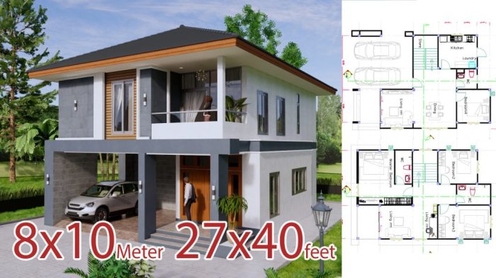 Desain rumah ukuran 8x10 3 kamar tidur