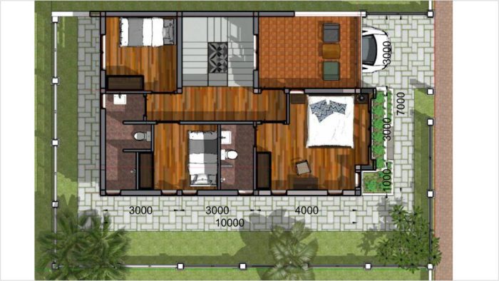 Desain rumah ukuran 7x10 meter