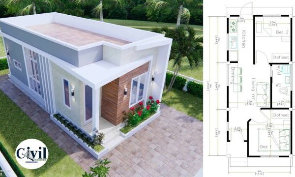 Desain rumah ukuran 6 x 8 meter