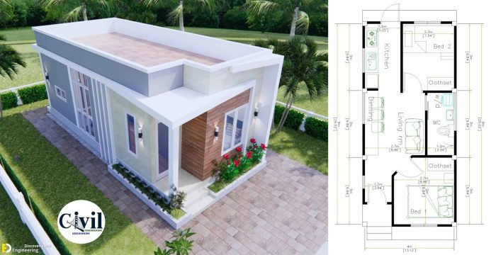 Desain rumah ukuran 6 x 8 meter