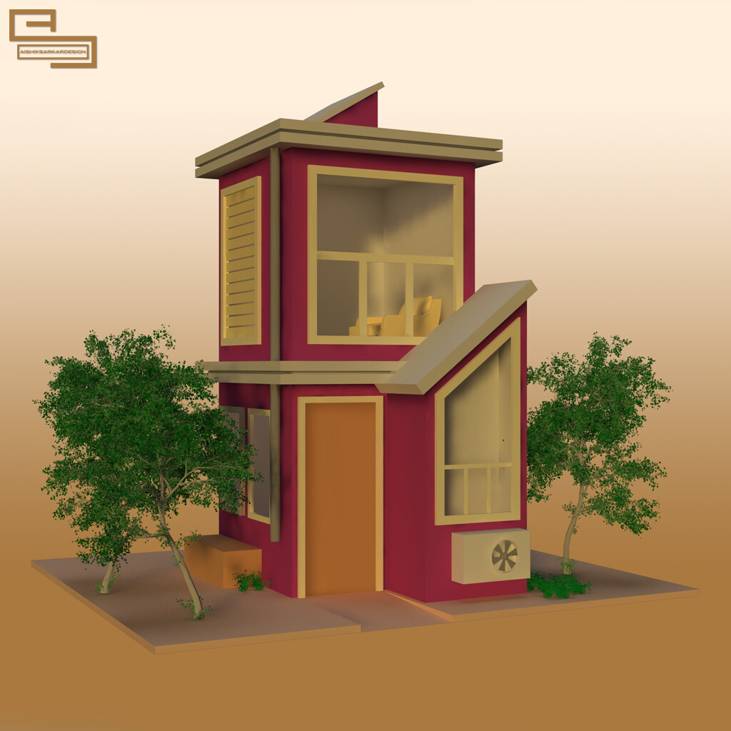 Desain rumah sederhana 3d