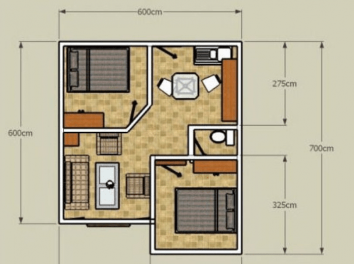 Desain rumah ukuran 6x20