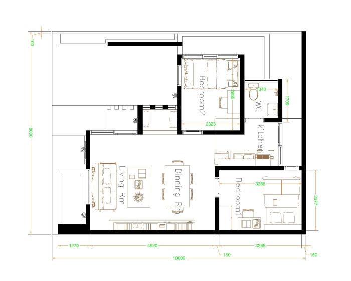 Desain rumah ukuran 8x10 3 kamar tidur